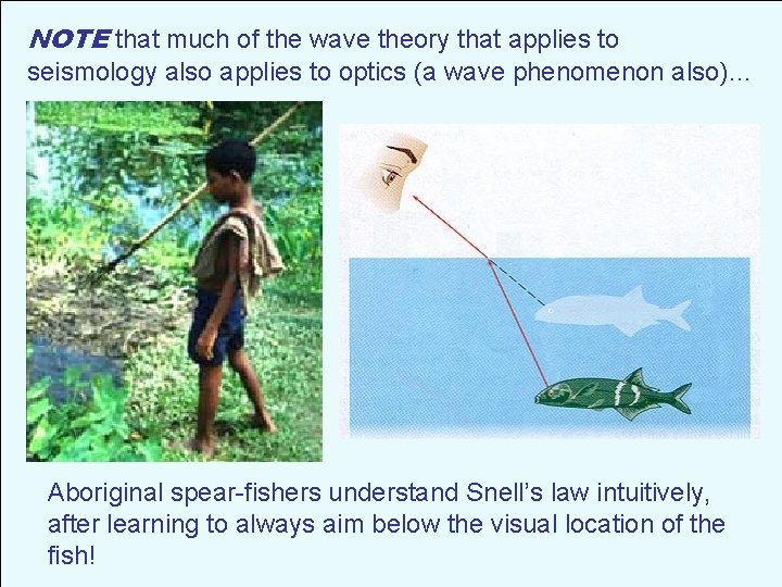 NOTE that much of the wave theory that applies to seismology also applies to