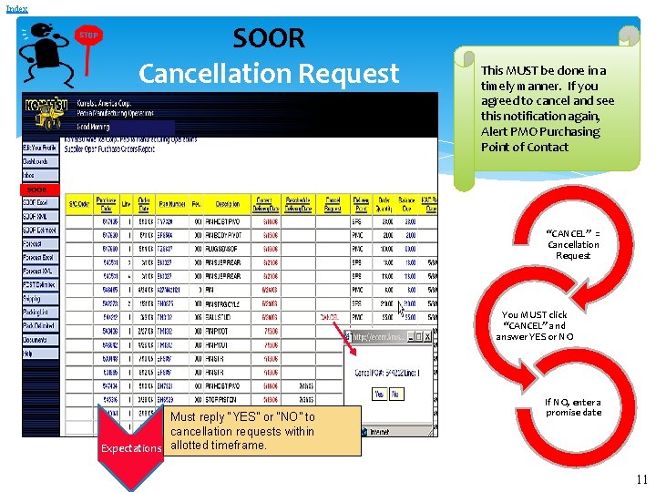 Index SOOR Cancellation Request This MUST be done in a timely manner. If you Index SOOR Cancellation Request This MUST be done in a timely manner. If you