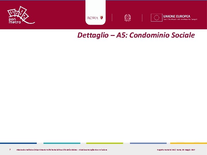 Dettaglio – A 5: Condominio Sociale 7 Alessandro Bellinzoni|Dipartimento Politiche Sociali Sussidiarietà e Salute