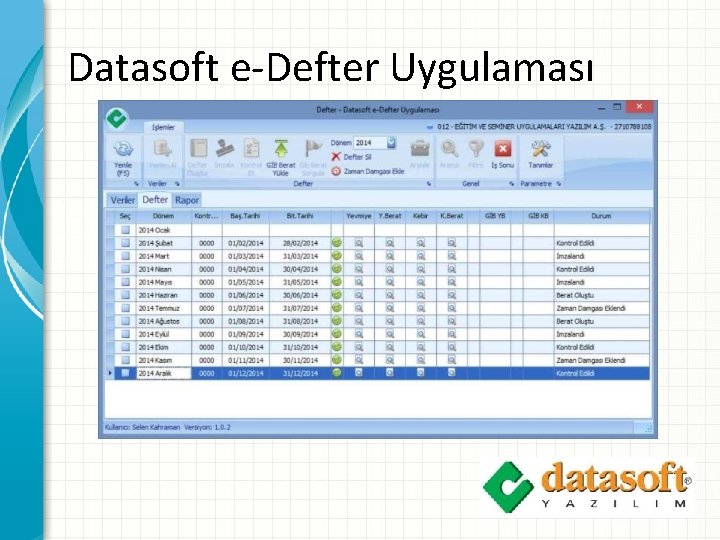 Datasoft e-Defter Uygulaması 