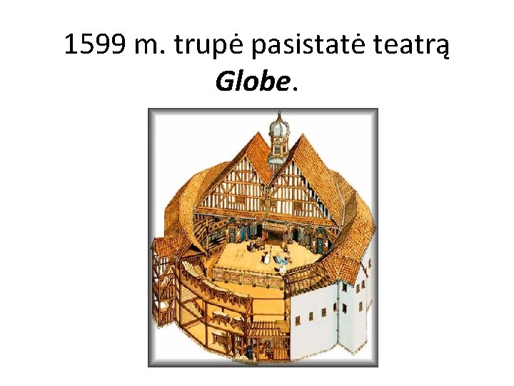 1599 m. trupė pasistatė teatrą Globe. 