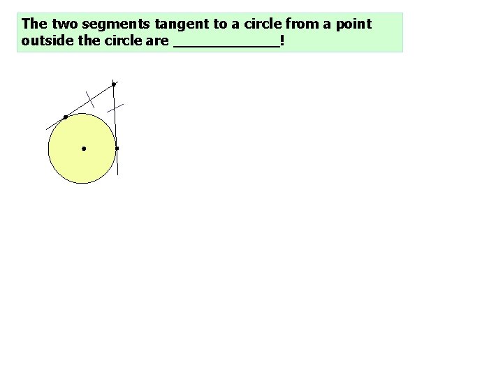 The two segments tangent to a circle from a point outside the circle are