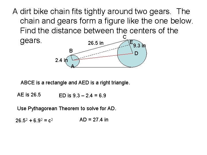 A dirt bike chain fits tightly around two gears. The chain and gears form