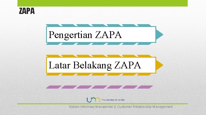 ZAPA Pengertian ZAPA Latar Belakang ZAPA Sistem Informasi Manajemen || Customer Relationship Manegement 