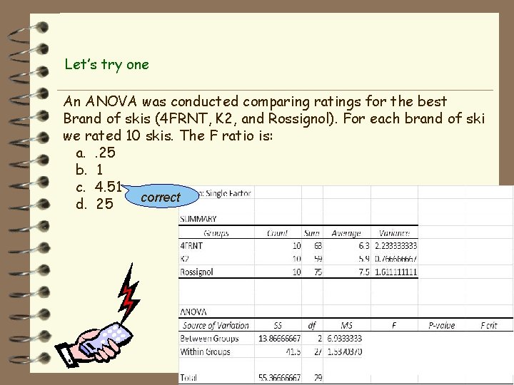 Let’s try one An ANOVA was conducted comparing ratings for the best Brand of