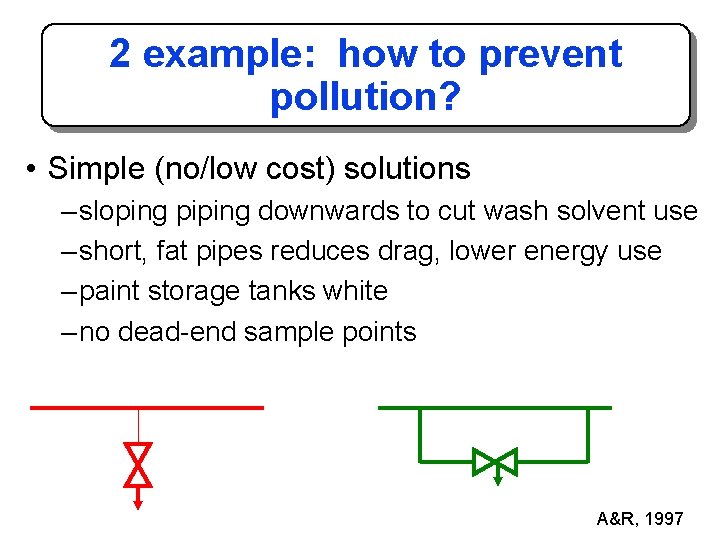 2 example: how to prevent pollution? • Simple (no/low cost) solutions – sloping piping