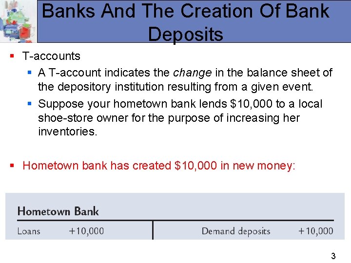 Banks And The Creation Of Bank Deposits § T-accounts § A T-account indicates the