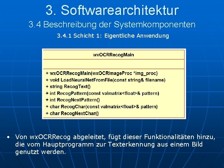 3. Softwarearchitektur 3. 4 Beschreibung der Systemkomponenten 3. 4. 1 Schicht 1: Eigentliche Anwendung