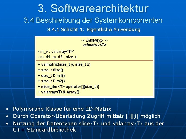 3. Softwarearchitektur 3. 4 Beschreibung der Systemkomponenten 3. 4. 1 Schicht 1: Eigentliche Anwendung