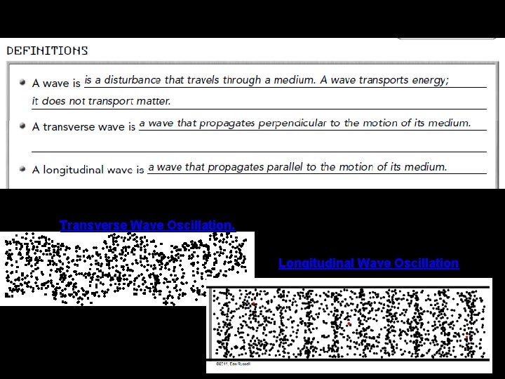 Transverse Wave Oscillation. Longitudinal Wave Oscillation 