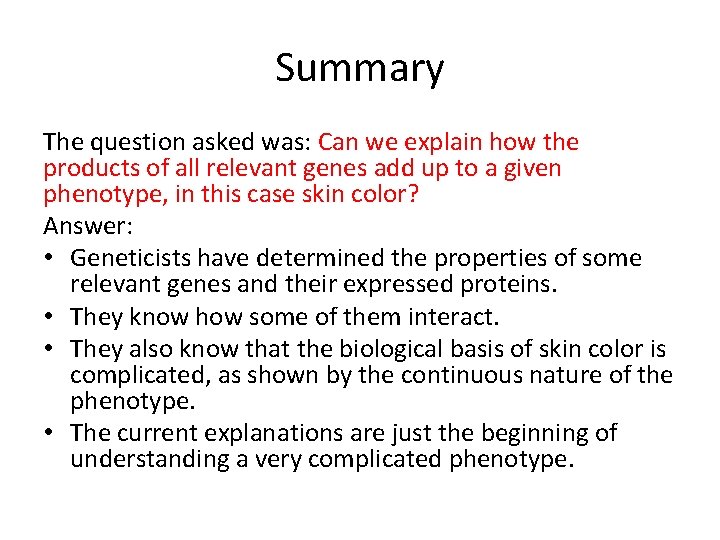 Summary The question asked was: Can we explain how the products of all relevant Summary The question asked was: Can we explain how the products of all relevant