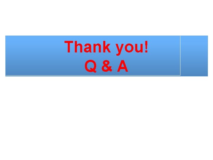 Thank you! Q&A Thank you! Q&A
