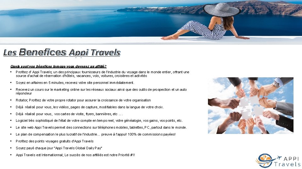Les Benefices Appi Travels Quels sont vos bénefices lorsque vous devenez un affilié? •