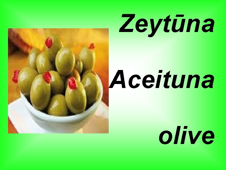 Zeytūna Aceituna olive 