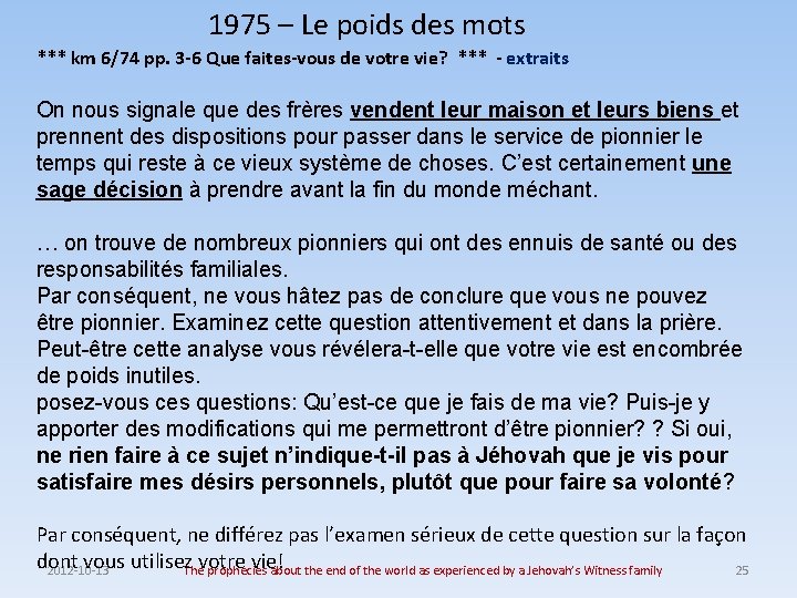 1975 – Le poids des mots *** km 6/74 pp. 3 -6 Que faites-vous