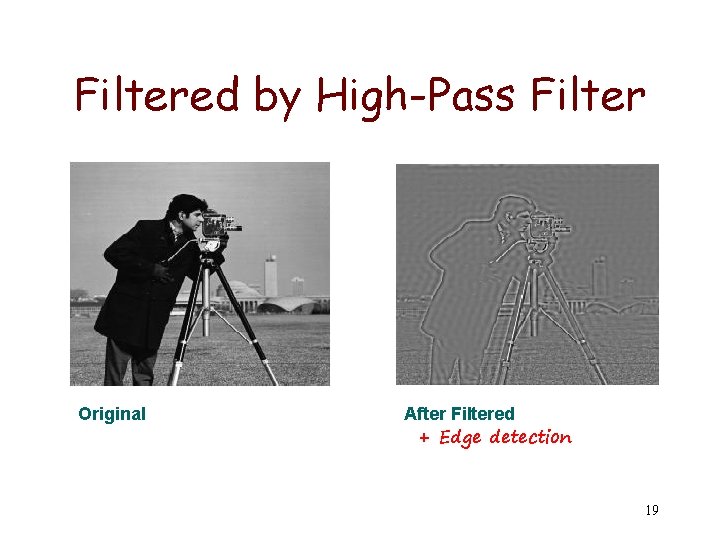 Filtered by High-Pass Filter Original After Filtered + Edge detection 19 