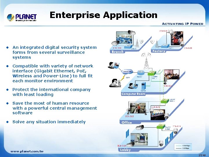 Enterprise Application l An integrated digital security system forms from several surveillance systems l