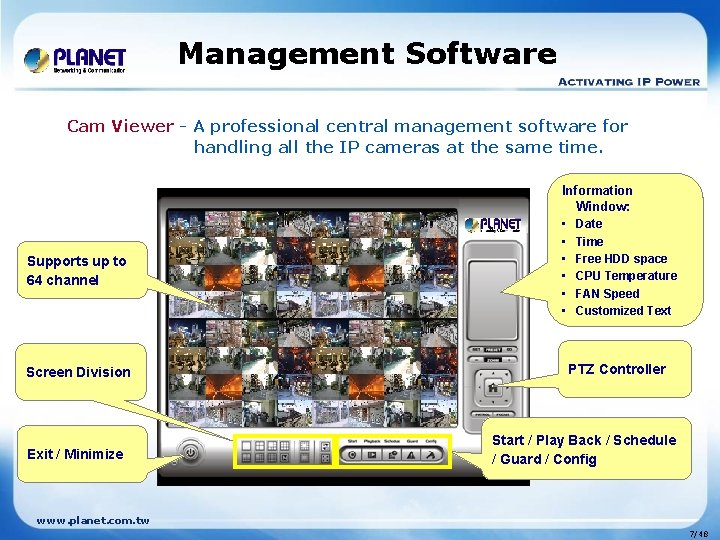 Management Software Cam Viewer - A professional central management software for handling all the