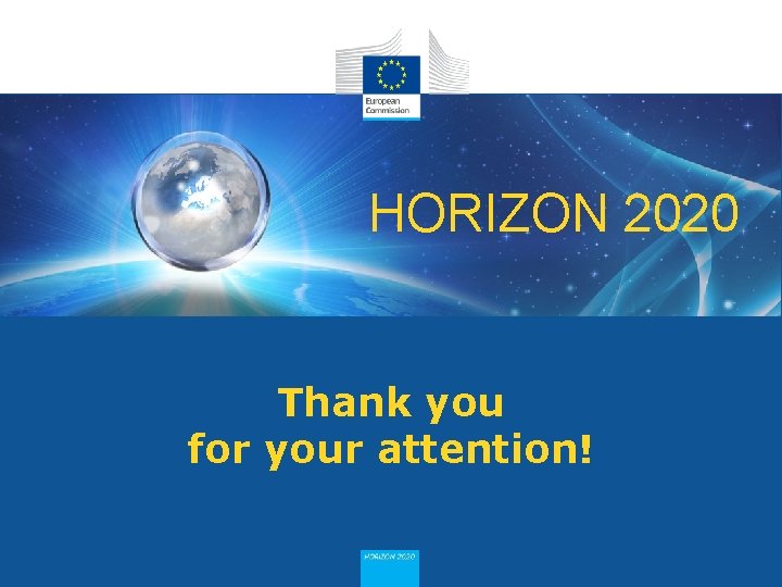 HORIZON 2020 Thank you for your attention! 