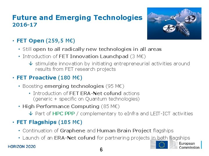 Future and Emerging Technologies 2016 -17 • FET Open (259, 5 M€) • Still