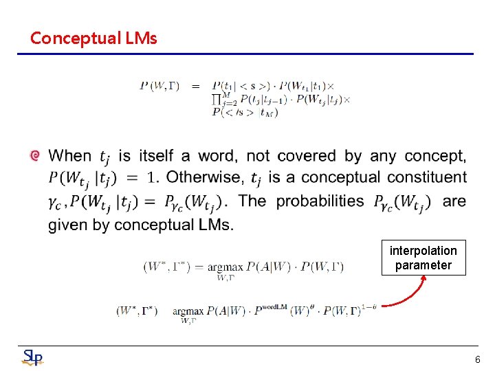 Conceptual LMs interpolation parameter 6 