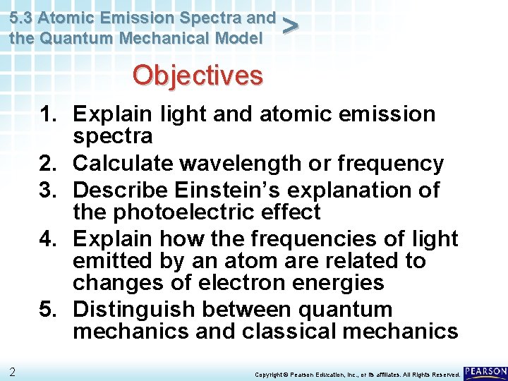 5. 3 Atomic Emission Spectra and the Quantum Mechanical Model > Objectives 1. Explain