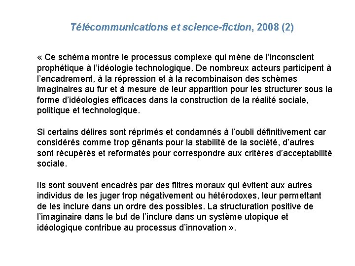 Télécommunications et science-fiction, 2008 (2) « Ce schéma montre le processus complexe qui mène