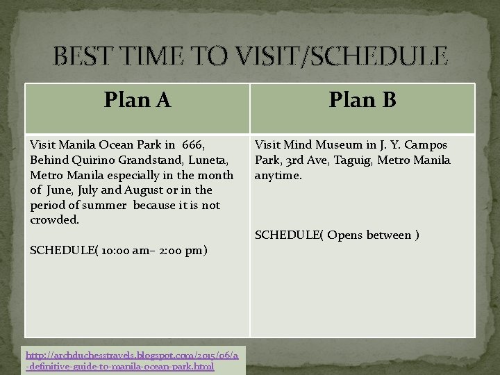 BEST TIME TO VISIT/SCHEDULE Plan A Visit Manila Ocean Park in 666, Behind Quirino