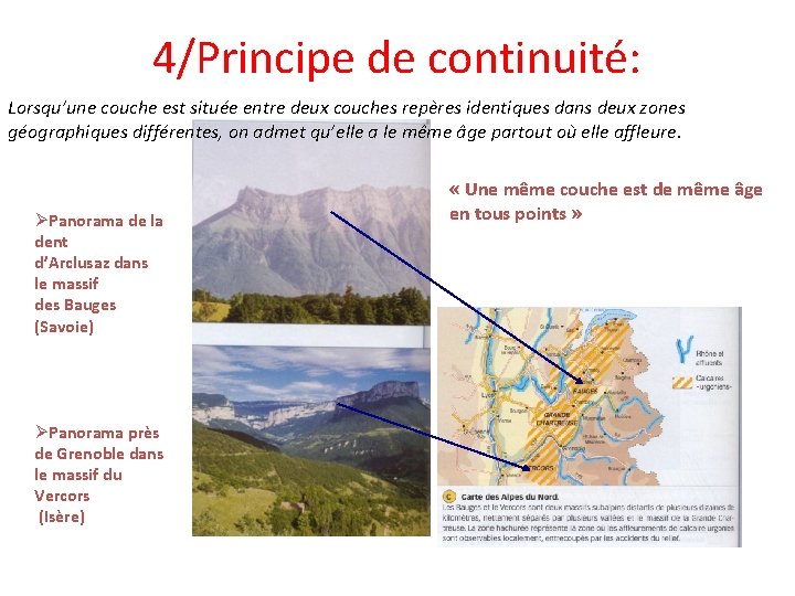 4/Principe de continuité: Lorsqu’une couche est située entre deux couches repères identiques dans deux