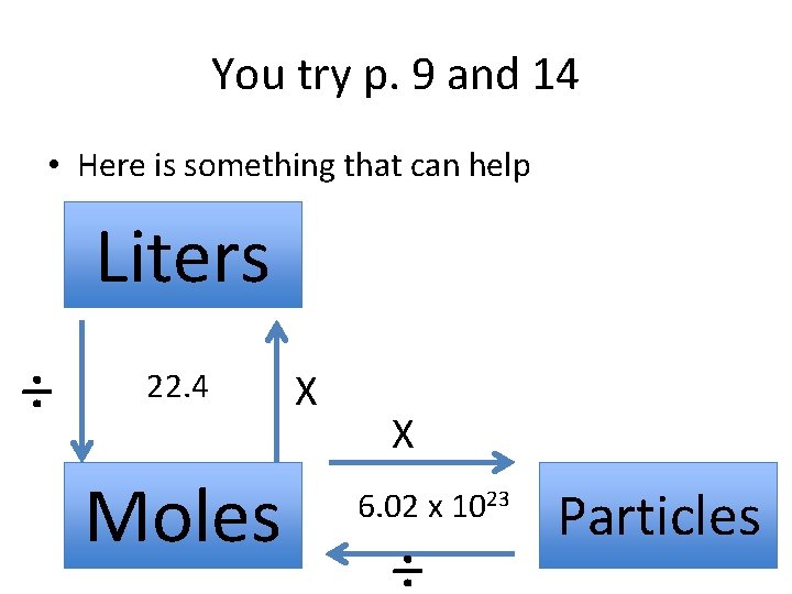 You try p. 9 and 14 • Here is something that can help Liters