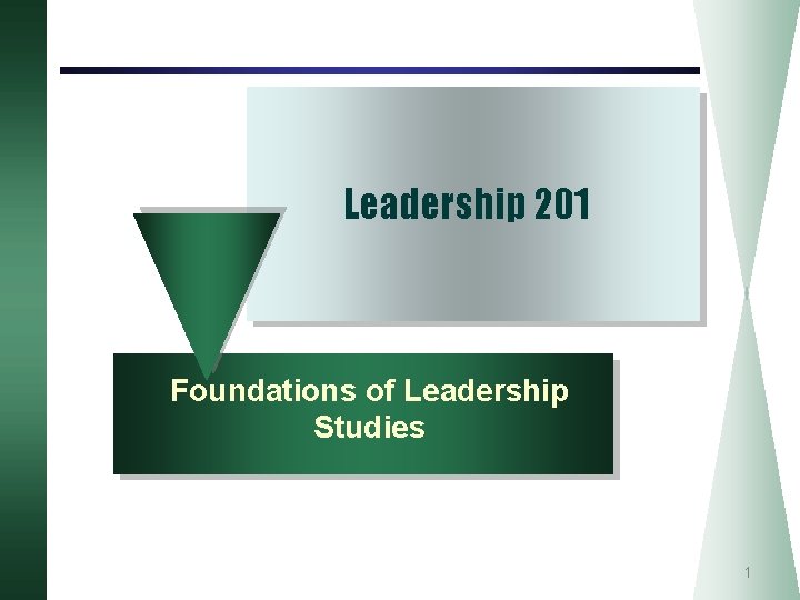Leadership 201 Foundations of Leadership Studies 1 