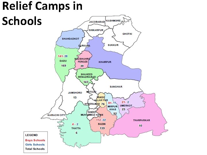 Relief Camps in Schools 