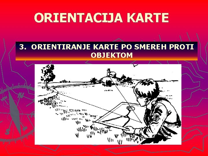 ORIENTACIJA KARTE 3. ORIENTIRANJE KARTE PO SMEREH PROTI OBJEKTOM 