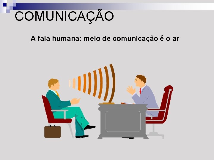 COMUNICAÇÃO A fala humana: meio de comunicação é o ar 