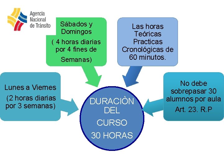Sábados y Domingos ( 4 horas diarias por 4 fines de Semanas) Lunes a
