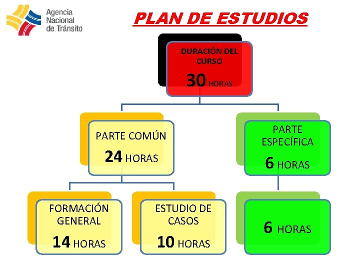 PLAN DE ESTUDIOS DURACIÓN DEL CURSO 30 HORAS PARTE COMÚN 24 HORAS FORMACIÓN GENERAL