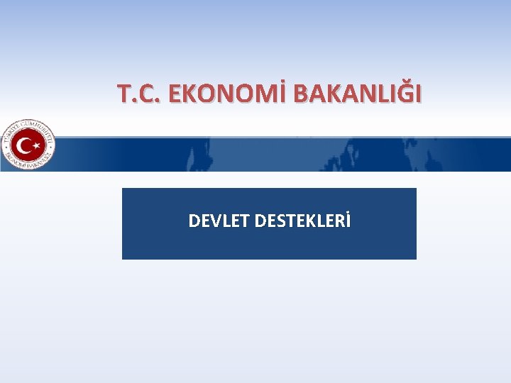 T. C. EKONOMİ BAKANLIĞI DEVLET DESTEKLERİ 