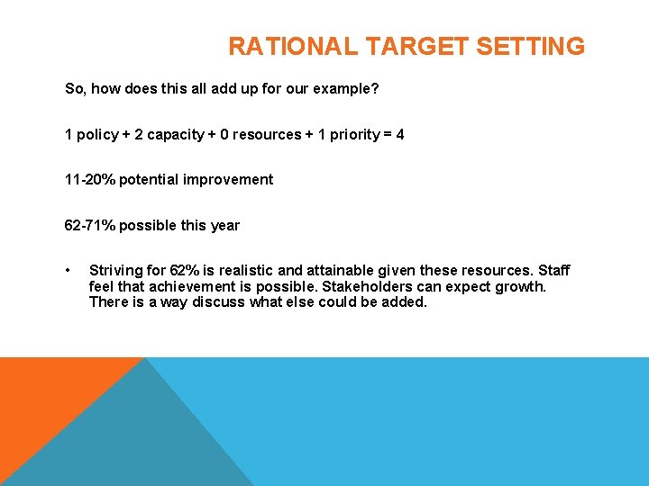 RATIONAL TARGET SETTING So, how does this all add up for our example? 1 RATIONAL TARGET SETTING So, how does this all add up for our example? 1