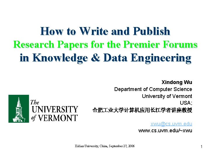 How to Write and Publish Research Papers for the Premier Forums in Knowledge &