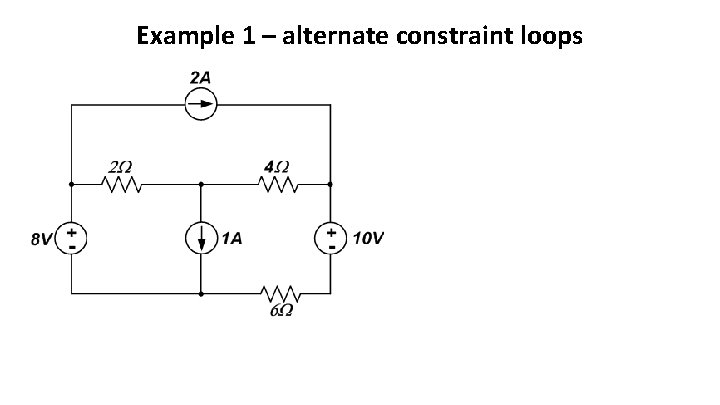 Example 1 – alternate constraint loops 