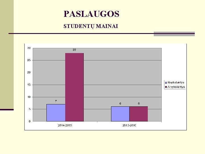 PASLAUGOS STUDENTŲ MAINAI 