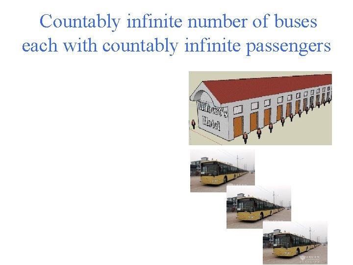 Countably infinite number of buses each with countably infinite passengers 