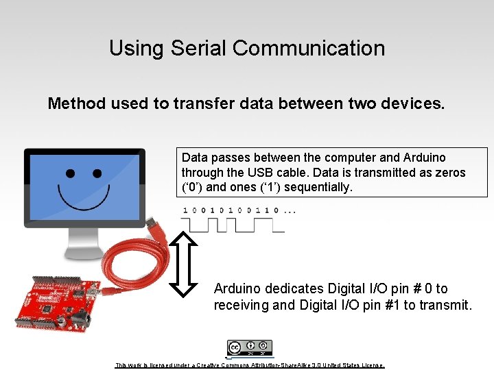 Using Serial Communication Method used to transfer data between two devices. Data passes between
