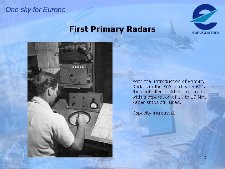 First Primary Radars With the introduction of Primary Radars in the 50’s and early