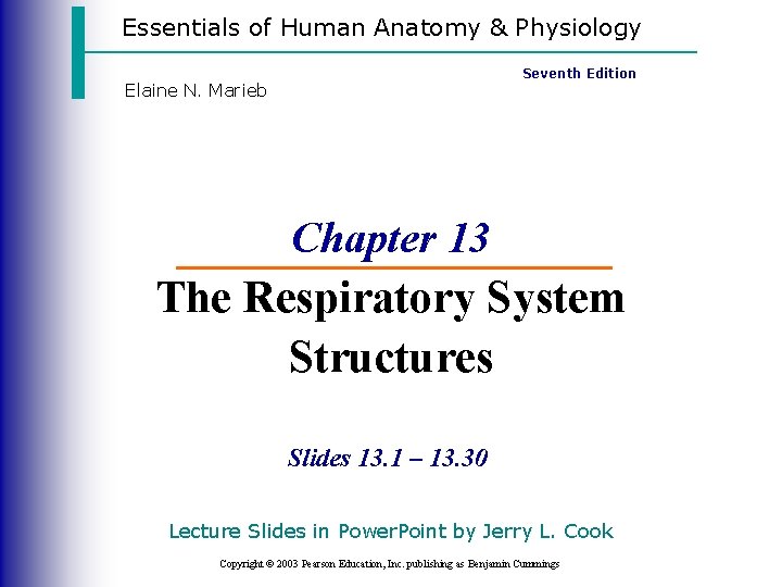 Essentials of Human Anatomy & Physiology Seventh Edition Elaine N. Marieb Chapter 13 The