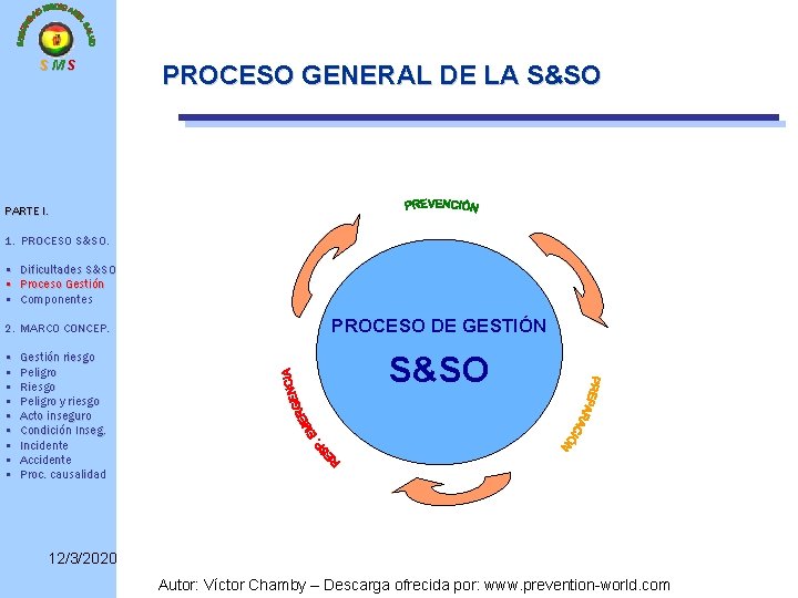 SMS PROCESO GENERAL DE LA S&SO PARTE I. 1. PROCESO S&SO. • Dificultades S&SO