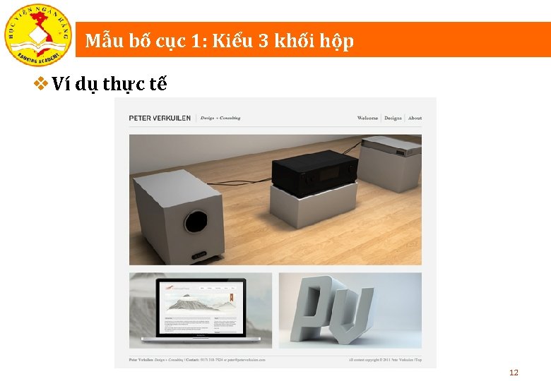 Mẫu bố cục 1: Kiểu 3 khối hộp v Ví dụ thực tế 12