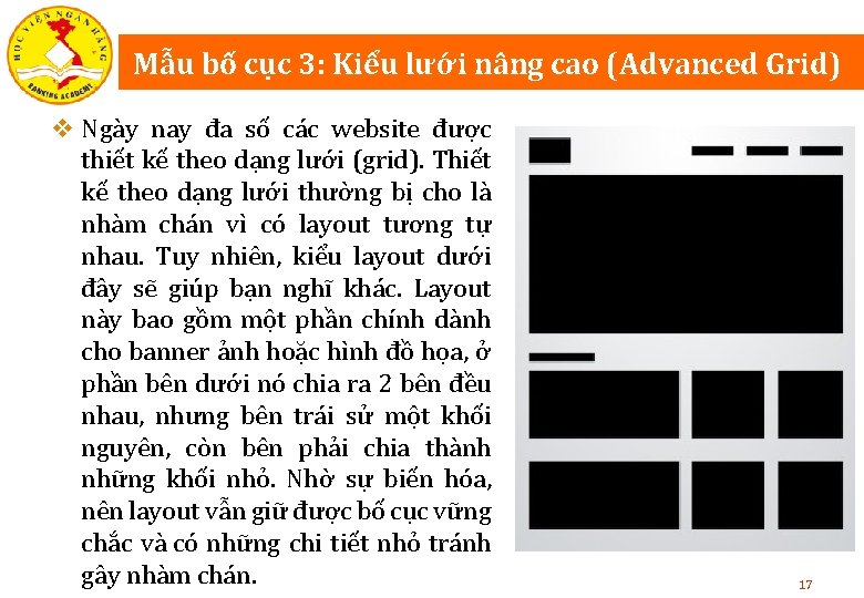 Mẫu bố cục 3: Kiểu lưới nâng cao (Advanced Grid) v Ngày nay đa