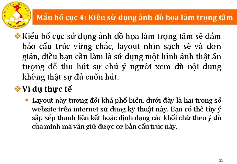 Mẫu bố cục 4: Kiểu sử dụng ảnh đồ họa làm trọng tâm v