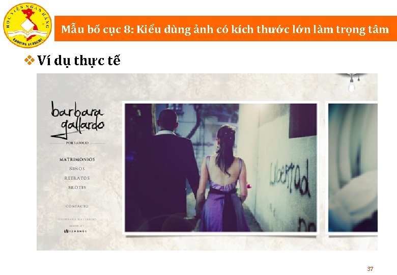 Mẫu bố cục 8: Kiểu dùng ảnh có kích thước lớn làm trọng tâm